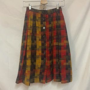 Tartan Wool Pleated Skirt. Minimal A Line